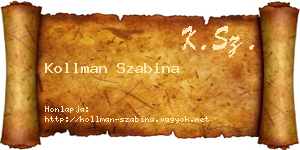 Kollman Szabina névjegykártya